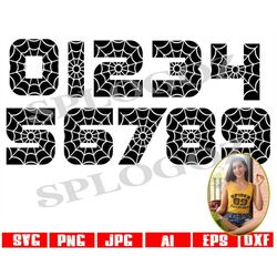 Spider web sports number SVG cut file, spooky sports clip, Jersey Number Templates, sports jerseys, Cricut, Silhouette,