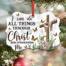 I Can Do All Things Through Christ Ornament PNG, Benelux Christmas Ornament, PNG Instant Download, Xmas Ornament Sublima