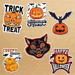 halloween pumpkin sticker bundle, sticker png bundle, printable stickers, digital stickers, print and cut sticker, png d