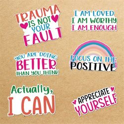 positivity mental health sticker, sticker png bundle, printable stickers, digital stickers, print and cut sticker, png d