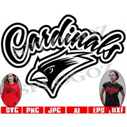 Cardinals svg, Cardinal svg, Cardinal mascot logo, School Spirit Shirt, Digital Cut File, School Pride Svg for Cricut an
