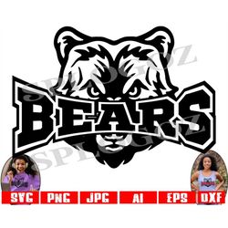 bears svg, bear svg, bear png, bears png, sports svg, sports, cricut designs svg, bears mascot svg, bears clipart, bears