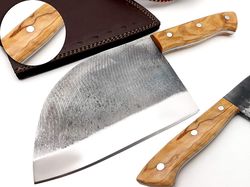 Handmade Cleaver Chopper butcher knife chef Knife kitchen knife with sheath
