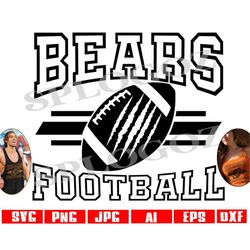 Bears football svg, Bear football svg, Bears svg, Bear svg, sports, cricut and silhouette files, Bears png, sports jerse