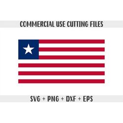 Liberia flag SVG Original colors, Liberia Flag Png, Commercial use for print on demand, Cut files for Cricut, Cut files