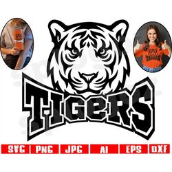 Tigers svg, Tiger svg, Tigers png, Tigers mascot svg, Tigers mascot png, Tigers school mascot svg, Tigers school spirit,