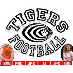 Tigers football svg, Tiger football svg, Tigers svg Tiger svg, football svg, Tigers png, cricut silhouette, Tigers paw s
