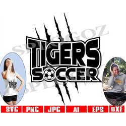 Tigers soccer svg, Tiger soccer svg , Tiger svg, Tigers svg, sports jersey, Cricut or Silhouette, School Spirit svg, bas