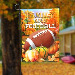 Family And Football Thanksgiving Garden Flag - 12x18 Garden Flag Sublimation Design Download PNG File Instant Download