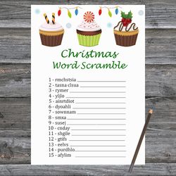 Christmas party games,Christmas Word Scramble Game Printable,Cake Christmas Trivia Game Cards