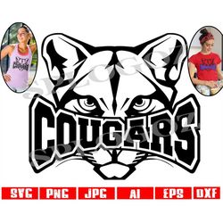 Cougars svg, Cougar svg, Cougar png, Cougars png, sports, Cougars mascot svg, Cricut Silhouette files, Cougars pride svg