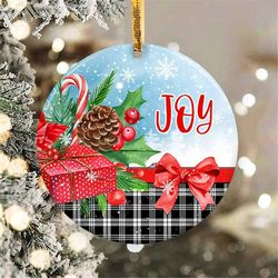 Christmas Joy Ornament Png, Round Christmas Ornament, PNG Instant Download, Xmas Ornament Sublimation Designs Downloads