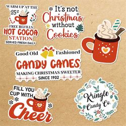 Christmas Packaging Sticker Bundle, Sticker PNG Bundle, Printable Stickers, Digital Stickers, Print and Cut Sticker, PNG