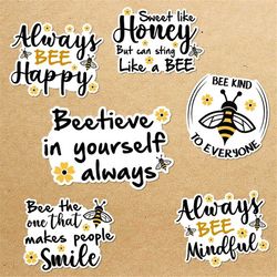 cute bee sticker bundle, sticker png bundle, printable stickers, digital stickers, print and cut sticker, png digital do