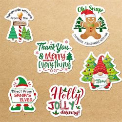 red green christmas sticker bundle, sticker png bundle, printable stickers, digital stickers, print and cut sticker, png