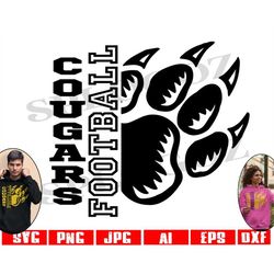 Cougars svg, Cougar svg, Cougar football SVG, Cougar football svg, Cougar mascot svg DXF File for Cricut & Silhouette, C