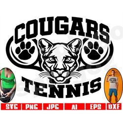Cougars tennis svg Cougar tennis svg Cougars tennis png Cougars svg Cougar svg Cougars mascot svg Cricut projects Silhou