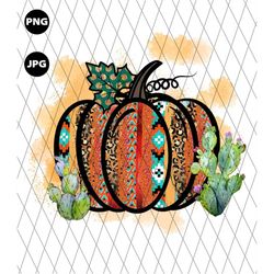 Aztec and Leopard Pumpkin Png, Sublimation Designs Downloads, PNG Transparent, PNG Clipart, Printable Transfer, PNG Inst