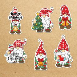 christmas gnome sticker bundle, sticker png bundle, printable stickers, digital stickers, print and cut sticker, png dig
