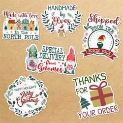 christmas small business sticker bundle, sticker png bundle, printable sticker, digital sticker, print and cut sticker,