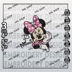 Minnie Mouse Embroidery, Minnie Mouse Embroidery files, Disney Embroidery Designs, Machine Embroidery Pattern