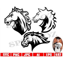Mustangs svg, Mustang svg, Bronco svg, Broncos svg, Broncos mascot svg, Mustang clipart svg, Cricut or Silhouette png, S
