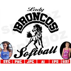 Broncos softball svg, Bronco softball svg, Broncos softball png, Broncos svg, Bronco svg, Broncos mascot svg, Cricut pro