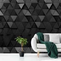 Dark Triangle Peel and Stick Wallpaper | AccentWallpapers