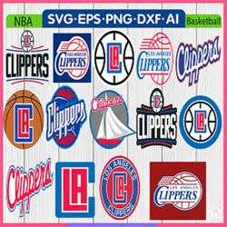 70 Files SVG,14 Designs, Los Angeles Clippers svg, Cricut files File/basketball svg,svg bundles/NBA svg/Instant Downloa