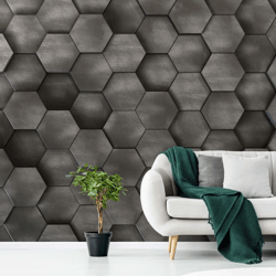 Gray Honeycomb wallpaper Custom 3D wallpaper Wall design