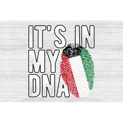 It's in my DNA Kuwait Flag Fingerprint PNG Sublimation design download for shirts, Mugs, Print-on-demand PNG, Digital do