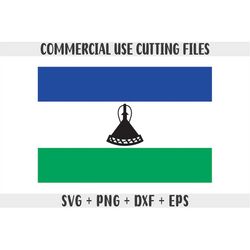 Lesotho flag SVG Original colors, Lesotho Flag Png, Commercial use for print on demand, Cut files for Cricut, Cut files