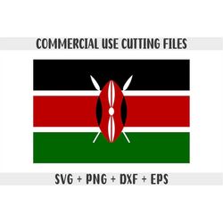 Kenya flag SVG Original colors, Kenya Flag Png, Commercial use for print on demand, Cut files for Cricut, Cut files for