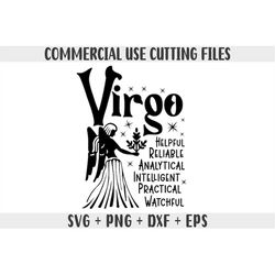 Virgo SVG, Zodiac SVG, Zodiac Signs Clipart SVG, Gift For Virgo Png, Horoscope Gift Svg Cricut Cut Files, Silhouette Cam
