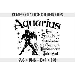 Aquarius SVG, Zodiac SVG, Zodiac Signs Clipart SVG, Gift For Aquarius Png, Horoscope Gift Svg Cricut Cut Files, Silhouet