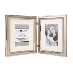 All Things You Hinged Silver Metal Double Picture Frame