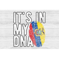 It's in my DNA Ecuador Flag Fingerprint PNG Sublimation design download for shirts, Mugs, Print-on-demand PNG, Digital d