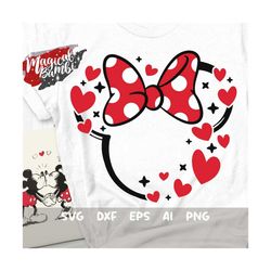 Mouse Frame Hearts SVG, Valentine's Day Svg, Mouse Bow Svg, Valentine Shirt Svg, Love Mouse Print, Valentine Mouse Svg,
