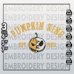 Halloween Machine Embroidery Pattern, Jack Skellington Pumpkin Embroidery files,Nightmare Before Christmas Embroidery
