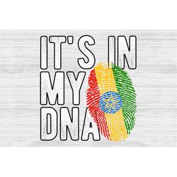 It's in my DNA Ethiopia Flag Fingerprint PNG Sublimation design download for shirts, Mugs, Print-on-demand PNG, Digital