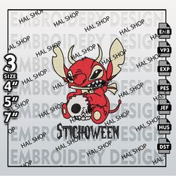 Horror Embroidery, Stitch Machine Embroidery File, Stitchoween Embroidery files, Hell Devil, Halloween Embroidery Design