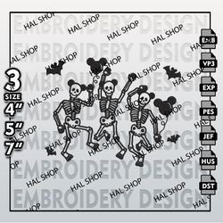 Machine Embroidery Files, Dancing Skeleton Embroidery files, Spooky Season, Halloween Embroidery Designs