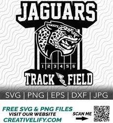 Jaguars Track and Field Mascot SVG, Track and Field, Cutting Template, svg, png, eps, dxf, jpg files for Cricut or Silho
