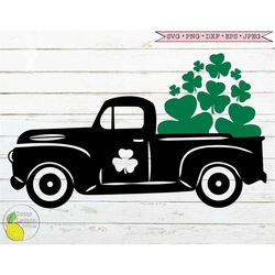 St Patricks Day svg, Truck Shamrock svg Farmhouse svg Country svg Lucky Irish svg Files for Cricut Downloads Silhouette