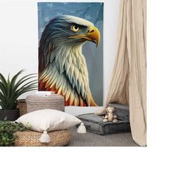 American Eagle Flag, Bald Eagle Wall Hanging, US Flag American Pride Poster, American Flag Art, Patriotic Gifs, American