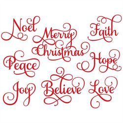 Christmas Embroidery Designs, MACHINE EMBROIDERY, Holiday, Merry Christmas, Believe, 8 Designs, Digital Download, 4x4, 5