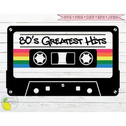 1980 Vintage svg Rainbow Cassette Tape svg, 40th Birthday Greatest Hits svg Gay Pride svg files for Cricut Downloads Sil