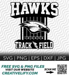 Hawks Track and Field Mascot SVG, Track and Field, Cutting Template, svg, png, eps, dxf, jpg files for Cricut or Silhoue