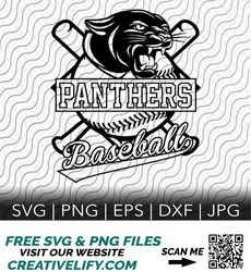 Panther Baseball, Lady Panther Softball, Mascot, Sport Team Logo, SVG, PNG, EPS, dxf, jpg files for Cricut or Silhouette