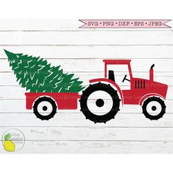 Christmas Tractor svg, Farmhouse Christmas Tree svg Country svg Holiday Decoration svg files for Cricut Downloads Silhou